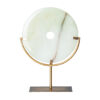 Figura decorativa Jade de estilo vintage fabricado en hierro en color oro con acabado viejo. Jade natural. Producto desmontable.