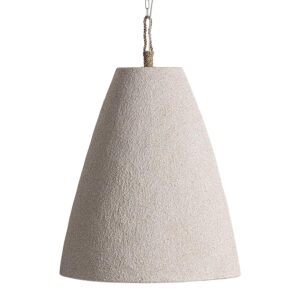 Lámpara de colgar fabricado en madera suar en color beige.
