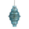 Lámpara de colgar Civenna de estilo vintage fabricado en cristal en color azul combinado con hierro en color bronce. Producto desmontable.