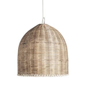 Lámpara de colgar Hatelhe de estilo boho fabricado en ratán en color marrón.