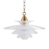 Lámpara de colgar Leshenia de estilo art deco fabricado en cristal en color transparente con acabado texturizado combinado con acero en color cobre. Producto desmontable.