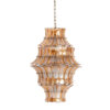 Lámpara de colgar Lierna de estilo vintage fabricado en cristal en color marrón combinado con hierro en color cobre. Producto desmontable.