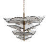 Lámpara de colgar Mezzola de estilo vintage fabricado en cristal en color gris combinado con hierro en color cobre. Producto desmontable.