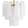 Lámpara de colgar Palesha de estilo art deco fabricado en cristal en color blanco combinado con acero en color bronce. Producto desmontable.