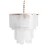 Lámpara de colgar Verceia de estilo vintage fabricado en cristal en color blanco roto combinado con hierro en color cobre. Producto desmontable.