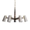 Lámpara de colgar Wale de estilo art deco fabricado en mármol en color negro combinado con metal en color dorado y poliéster en color blanco roto. Producto desmontable.