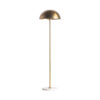 Lámpara de pie de estilo art deco fabricado en hierro en color blanco combinado con mármol en color oro. Producto desmontable.