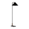 Lámpara de pie Akros de estilo art deco fabricado en hierro en color negro combinado con mármol en color oro.