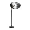 Lámpara de pie Alia de estilo art deco fabricado en hierro en color negro en color plata. Producto elevable.