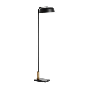 Lámpara de pie cint de estilo contemporáneo fabricado en mármol en color negro combinado con acero en color oro en color negro.