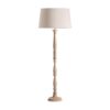 Lámpara de pie Heilbron de estilo rústico fabricado en madera de mango en color marrón claro combinado con algodón en color beige. Producto desmontable.