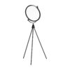 Lámpara de pie Mae de estilo industrial fabricado en hierro en color negro combinado con acrílico. Producto desmontable.