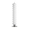 Lámpara de pie Tiare de estilo contemporáneo fabricado en cristal en color blanco combinado con hierro en color plata. Producto desmontable.