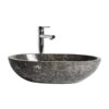Lavabo Cares de estilo contemporáneo fabricado en mármol en color gris.