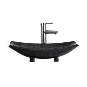 Lavabo Urano de estilo colonial fabricado en mármol en color negro.