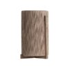 Macetero Jacquard de estilo contemporáneo fabricado en madera de mango en color marrón combinado con rafia en color marrón claro. Producto desmontable.