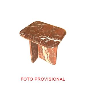 Mesa auxiliar Bourg de estilo contemporáneo fabricado en mármol en color burdeos con acabado brillo.