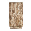 Mesa auxiliar grov de estilo art deco fabricado en mármol en color beige.