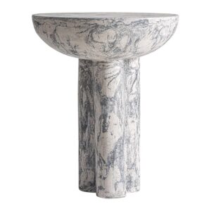 Mesa auxiliar Holtum de estilo contemporáneo fabricado en terrazo en color gris.