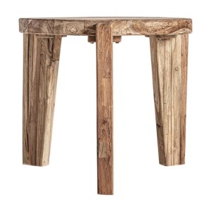 Mesa auxiliar lux de estilo colonial fabricado en madera de teka en color marrón. Producto desmontable.
