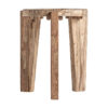 Mesa auxiliar lux de estilo colonial fabricado en madera de teka en color marrón. Producto desmontable.