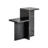 Mesa auxiliar Marquina de estilo art deco fabricado en mármol en color negra con acabado mate.