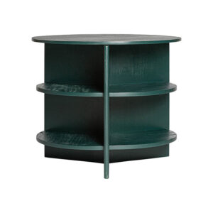 Mesa auxiliar nara de estilo contemporáneo fabricado en madera de mango en color verde.