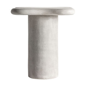 Mesa auxiliar vytina de estilo contemporáneo fabricado en cemento en color gris. Producto desmontable.
