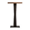 Mesa bar bugle de estilo industrial fabricado en madera de mango en color negro combinado con hierro en color natural. Producto desmontable.