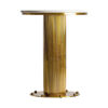 Mesa bar Dolny de estilo art deco fabricado en mármol en color blanco combinado con acero en color oro. Producto desmontable.