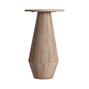 Mesa bar Jacquard de estilo contemporáneo fabricado en madera de mango en color marrón claro. Producto desmontable.