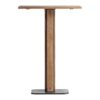 Mesa bar Rho de estilo contemporáneo fabricado en madera de mango en color marrón claro combinado con hierro en color negro. Producto desmontable.
