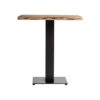 Mesa bar Tinjat de estilo industrial fabricado en madera de acacia en color marrón combinado con hierro en color negro. Producto desmontable.