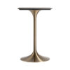 Mesa bar ullaland de estilo art deco fabricado en acero en color oro combinado con porcelánico en color negro. Producto desmontable.
