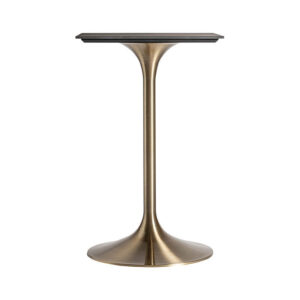 Mesa bar ullaland de estilo art deco fabricado en acero en color oro combinado con porcelánico en color negro. Producto desmontable.