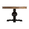 Mesa comedor abo de estilo colonial fabricado en madera de mango en color negro en color marrón. Producto desmontable.
