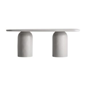 Mesa comedor Felhasena de estilo contemporáneo fabricado en hormigón armado en color gris.
