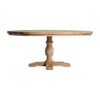 Mesa comedor Gyor de estilo colonial fabricado en madera de teka reciclada en color marrón claro. Producto desmontable.