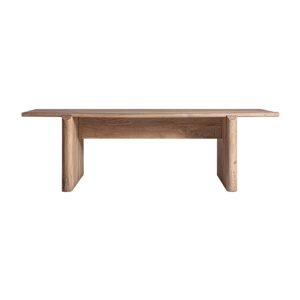 Mesa comedor jacquard de estilo contemporáneo fabricado en madera de mango en color marrón claro. Producto desmontable.
