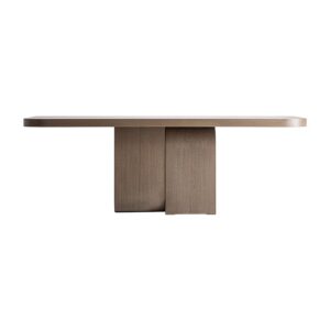 Mesa comedor Stein de estilo contemporáneo fabricado en madera roble en color marrón.