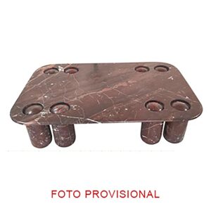 Mesa de centro Bourg de estilo contemporáneo fabricado en mármol en color burdeos con acabado brillo. Producto desmontable.