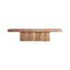 Mesa de centro breive de estilo rústico. Fabricado en madera de pino reciclado en color marrón envejecido. Producto desmontable.