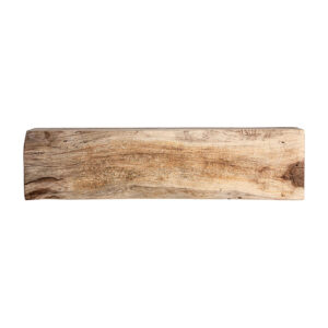Mesa de centro dharm de estilo étnico fabricado en madera suar en color marrón.