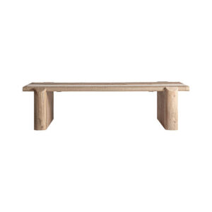 Mesa de centro jacquard de estilo contemporáneo. Fabricado en madera de mango en color marrón combinado con mármol en color marrón. Producto desmontable.