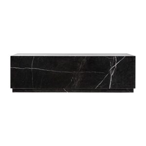 Mesa de centro Laiz de estilo art deco fabricado en mármol en color negro.