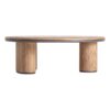 Mesa de centro Leneo de estilo contemporáneo fabricado en madera dm en color marrón claro combinado con madera contrachapada en color marrón. Producto desmontable.
