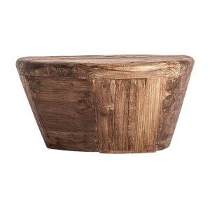 Mesa de centro lestans de estilo contemporáneo fabricado en madera de teka en color marrón.