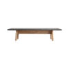 Mesa de centro nara de estilo contemporáneo fabricado en mármol en color negro combinado con madera roble en color marrón claro. Producto desmontable.