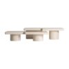 Mesa de centro j 2 Novara de estilo art deco fabricado en madera dm en color beige con acabado brillo.