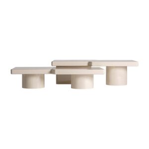 Mesa de centro j 2 Novara de estilo art deco fabricado en madera dm en color beige con acabado brillo.